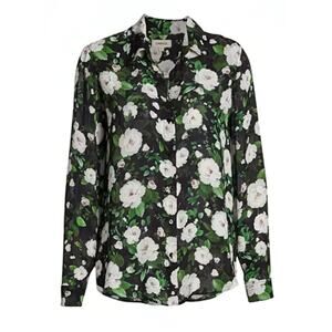 L'agence Nina Silk Floral Long Sleeve Blouse